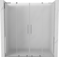 Mexen Velar L Duo puertas de ducha correderas 200 cm, escarcha, cromo - 871-200-003-32-01