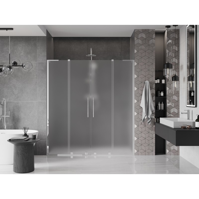 Mexen Velar L Duo drzwi prysznicowe rozsuwane 200 cm, szron, chrom - 871-200-003-32-01