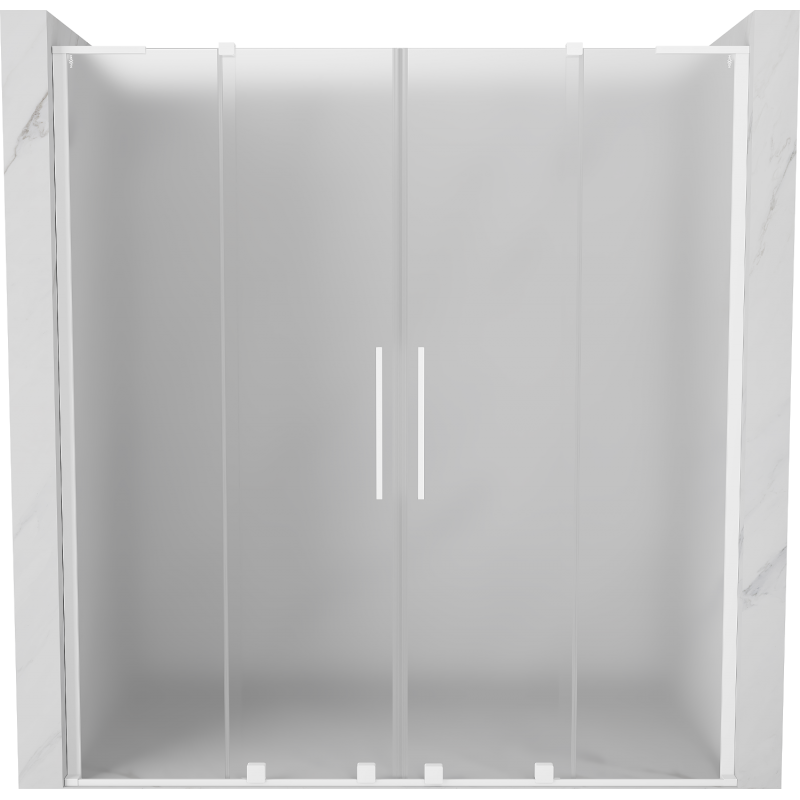 Mexen Velar L Duo drzwi prysznicowe rozsuwane 170 cm, szron, białe - 871-170-003-32-20