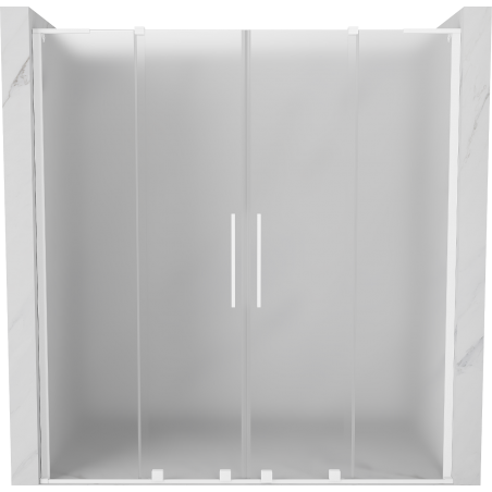 Mexen Velar L Duo drzwi prysznicowe rozsuwane 200 cm, szron, białe - 871-200-003-32-20