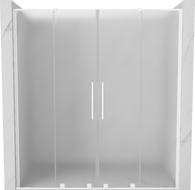 Mexen Velar L Duo drzwi prysznicowe rozsuwane 200 cm, szron, białe - 871-200-003-32-20