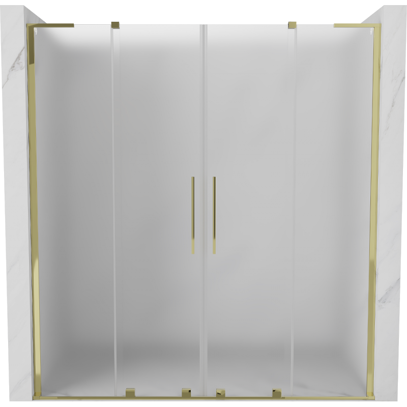 Mexen Velar L Duo sliding shower doors 170 cm, frosted, gold - 871-170-003-32-50
