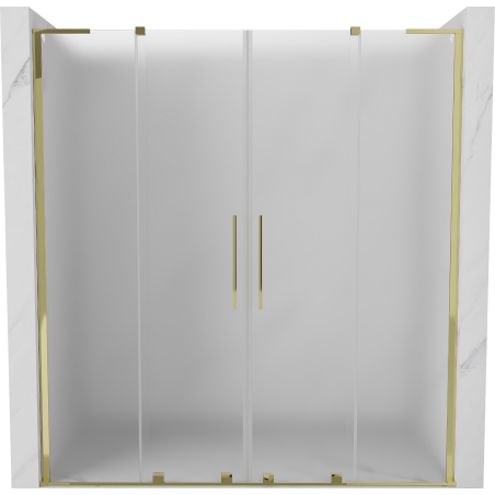 Mexen Velar L Duo portes de douche coulissantes 180 cm, givré, or - 871-180-003-32-50