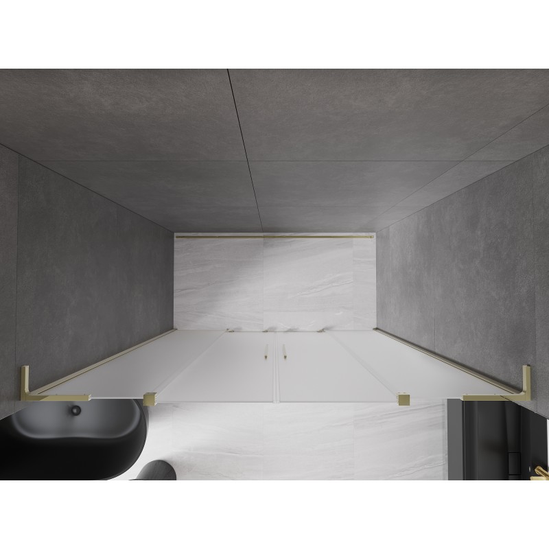Mexen Velar L Duo drzwi prysznicowe rozsuwane 170 cm, szron, złote - 871-170-003-32-50