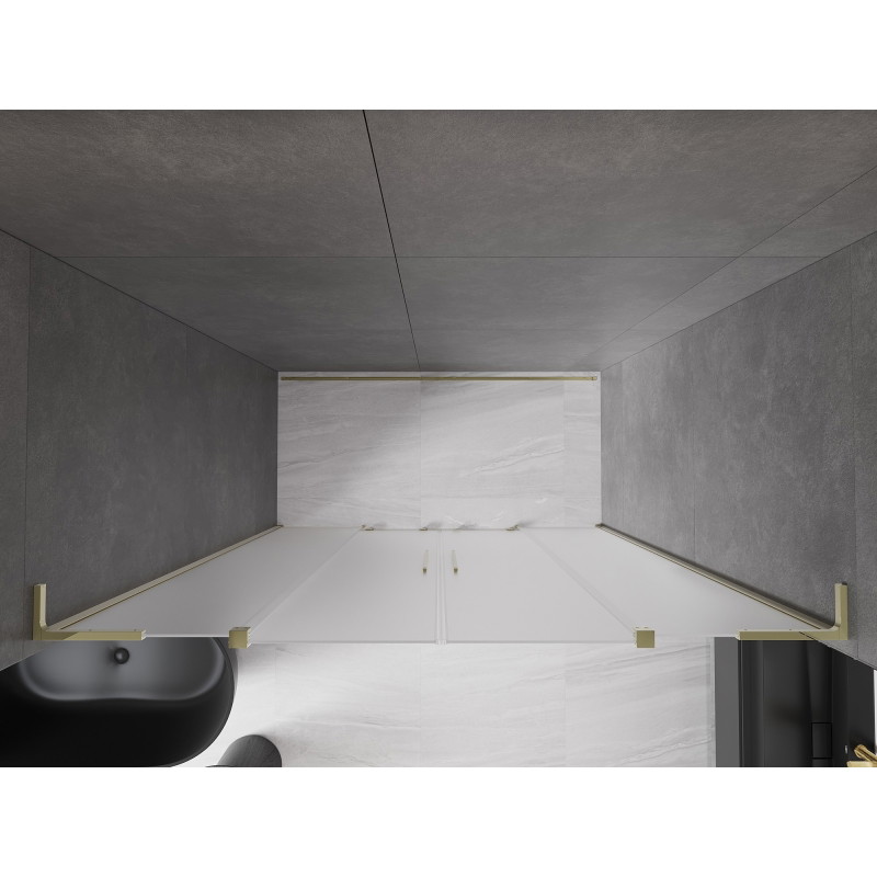 Mexen Velar L Duo klizna vrata za tuš 180 cm, matirano, zlatno - 871-180-003-32-50