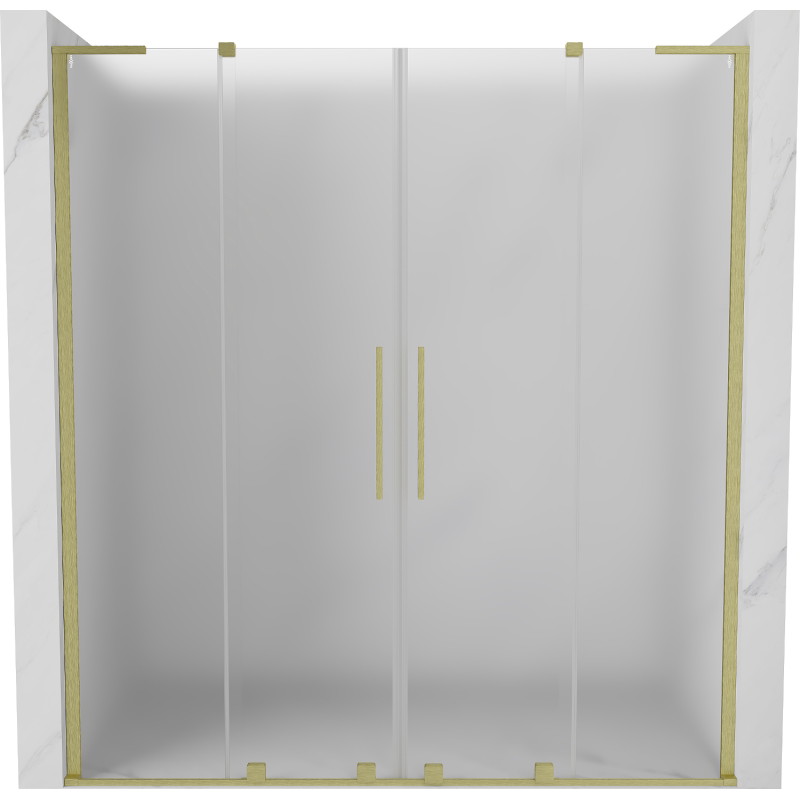 Mexen Velar L Duo klizna tuš vrata 180 cm, matirano, zlatno brušeno - 871-180-003-32-55