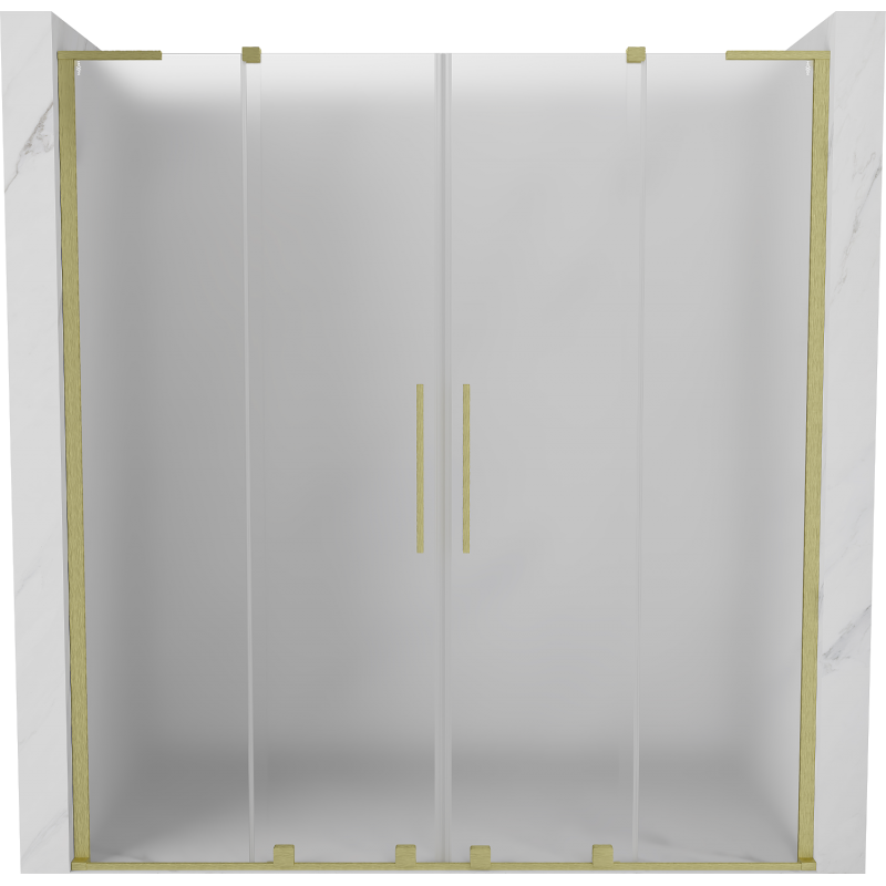 Mexen Velar L Duo Schiebetür Dusche 180 cm, matt, gold gebürstet - 871-180-003-32-55