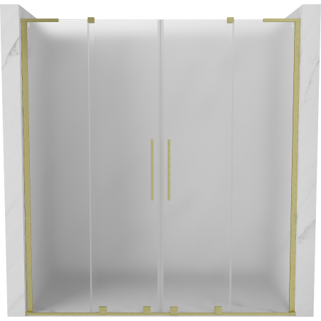 Mexen Velar L Duo Schiebetür Dusche 180 cm, matt, gold gebürstet - 871-180-003-32-55