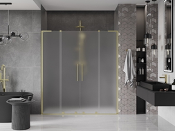 Mexen Velar L Duo drzwi prysznicowe rozsuwane 170 cm, szron, złote szczotkowane - 871-170-003-32-55