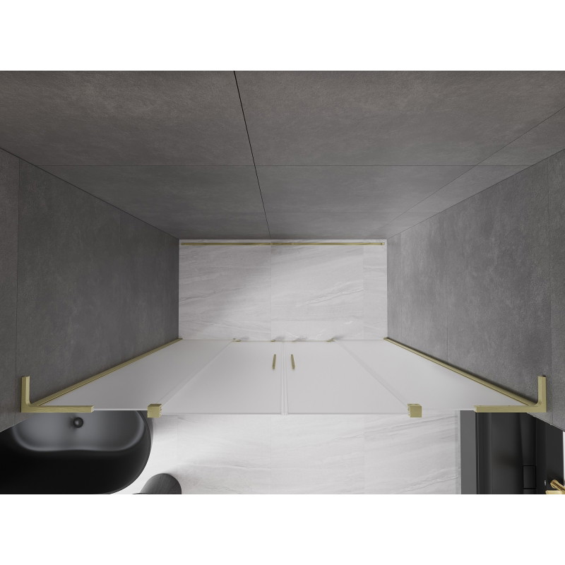 Mexen Velar L Duo klizna tuš vrata 180 cm, matirano, zlatno brušeno - 871-180-003-32-55