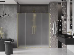 Mexen Velar L Duo Schiebetüren 200 cm, Mattglas, Gold gebürstet - 871-200-003-32-55
