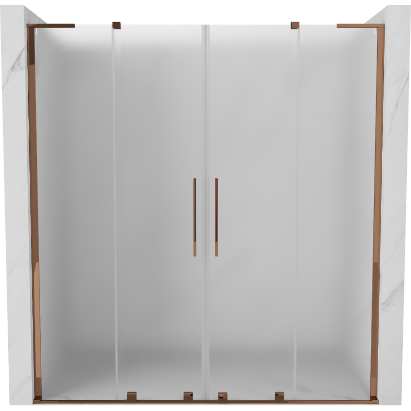 Mexen Velar L Duo porte de douche coulissantes 200 cm, givré, or rose - 871-200-003-32-60