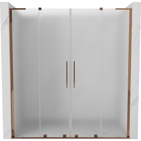 Mexen Velar L Duo porte de douche coulissantes 200 cm, givré, or rose - 871-200-003-32-60