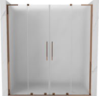 Mexen Velar L Duo Schiebetüren Duschkabine 200 cm, Mattglas, Roségold - 871-200-003-32-60