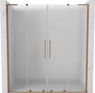 Mexen Velar L Duo Schiebetür Duschabtrennung 170 cm, Mattglas, Gebürstetes Kupfer - 871-170-003-32-65