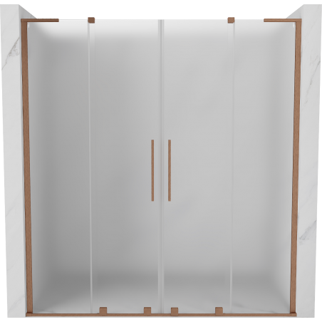 Mexen Velar L Duo portes de douche coulissantes 200 cm, dépoli, cuivre brossé - 871-200-003-32-65