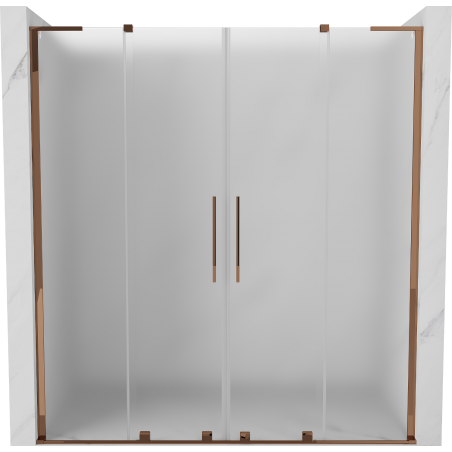Mexen Velar L Duo 180 cm Sliding Shower Door, Frosted, Rose Gold - 871-180-003-32-60