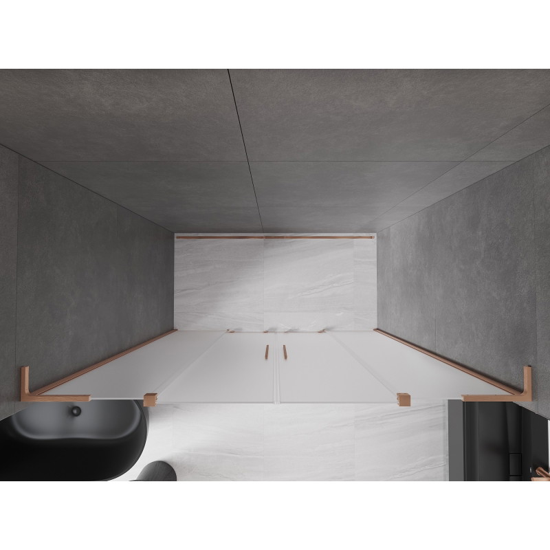 Mexen Velar L Duo klizna vrata za tuš 170 cm, matirano, brušeni bakar - 871-170-003-32-65