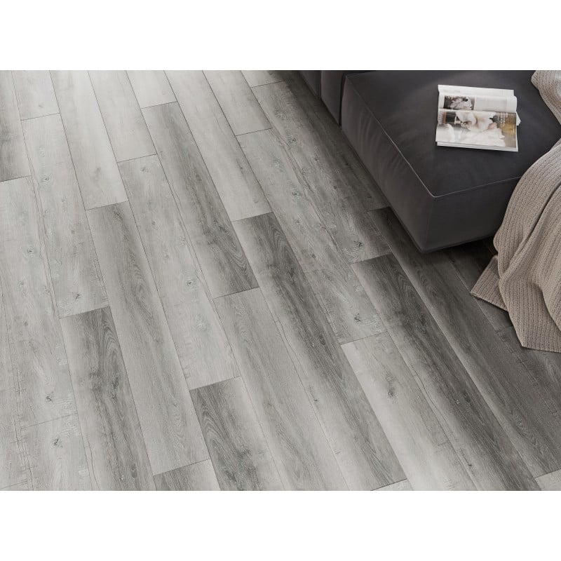 Mexen Santa Clara staal van vinylpanelen 1240 x 182 mm SPC 6,5 mm, onderlaag IXPE 1,5 mm, 4 V-groef, Eiken - F1010-S