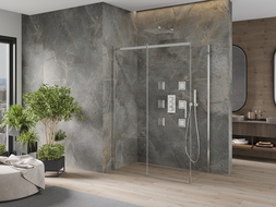 Mexen Omega bīdāmā dušas kabīne 160 x 80 cm, caurspīdīga, hroma - 825-160-080-01-00