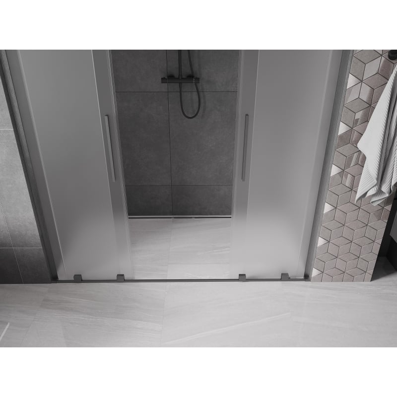 Mexen Velar L Duo bīdāmās dušas durvis 170 cm, matētas, tumši pelēks otiņots - 871-170-003-32-66