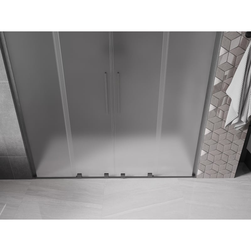 Mexen Velar L Duo bīdāmās dušas durvis 170 cm, matētas, tumši pelēks otiņots - 871-170-003-32-66