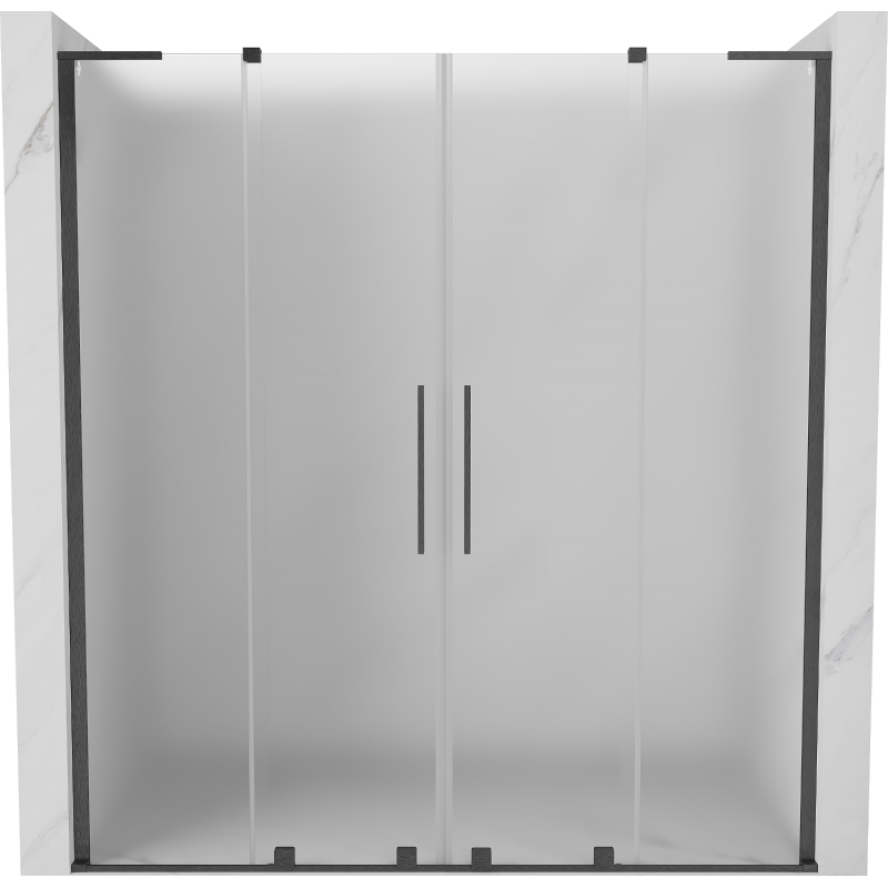 Mexen Velar L Duo drzwi prysznicowe rozsuwane 180 cm, szron, gun gray szczotkowany - 871-180-003-32-66