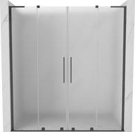 Mexen Velar L Duo Schiebeduschtür 180 cm, matt, gun gray gebürstet - 871-180-003-32-66
