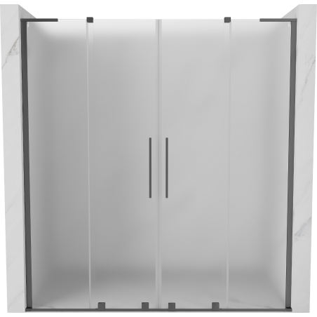 Mexen Velar L Duo drzwi prysznicowe rozsuwane 170 cm, szron, gun metal - 871-170-003-32-95