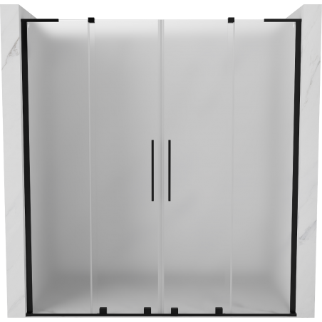 Mexen Velar L Duo porta doccia scorrevole 200 cm, smerigliato, nero - 871-200-003-32-70