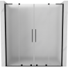 Mexen Velar L Duo sliding shower doors 200 cm, frosted, black - 871-200-003-32-70