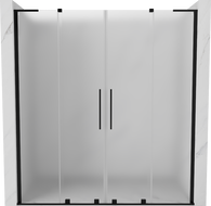 Mexen Velar L Duo drzwi prysznicowe rozsuwane 200 cm, szron, czarne - 871-200-003-32-70
