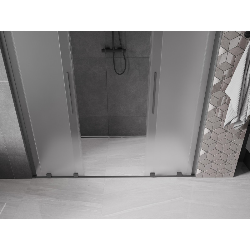 Mexen Velar L Duo lükanduv duššide uksed 170 cm, matt, relvmetall - 871-170-003-32-95
