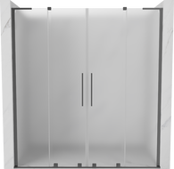 Mexen Velar L Duo drzwi prysznicowe rozsuwane 200 cm, szron, gun metal - 871-200-003-32-95