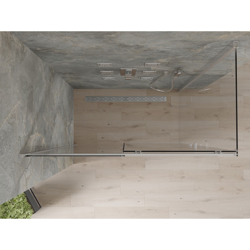 Mexen Omega klizna za tuš s kliznim vratima 160 x 90 cm, prozirna, krom - 825-160-090-01-00