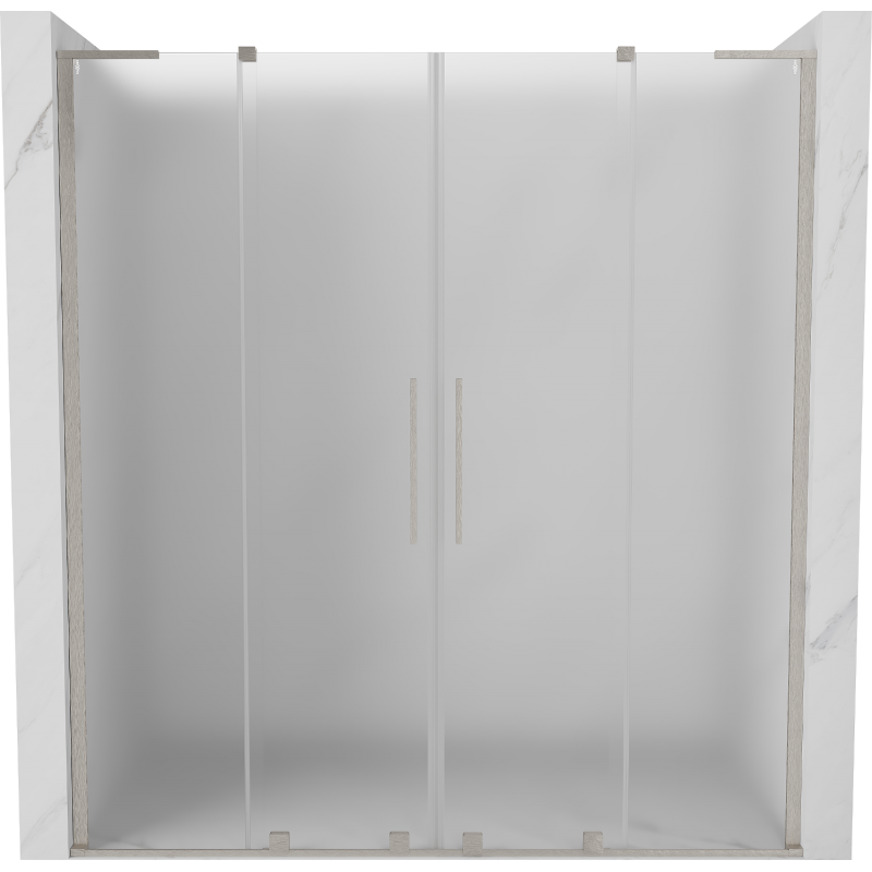 Mexen Velar L Duo portas de duche deslizantes 170 cm, fosco, níquel escovado - 871-170-003-32-97