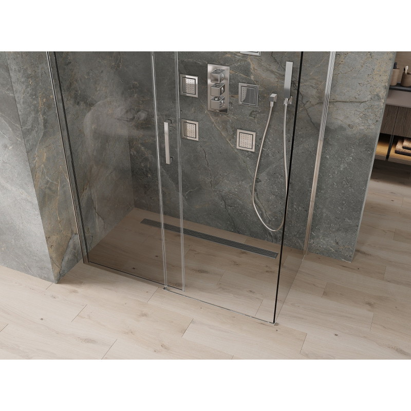Mexen Omega klizna za tuš s kliznim vratima 160 x 90 cm, prozirna, krom - 825-160-090-01-00