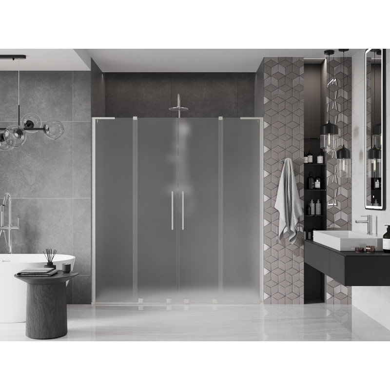 Mexen Velar L Duo sliding shower door 170 cm, frost, brushed nickel - 871-170-003-32-97