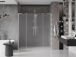 Mexen Velar L Duo drzwi prysznicowe rozsuwane 170 cm, szron, nikiel szczotkowany - 871-170-003-32-97
