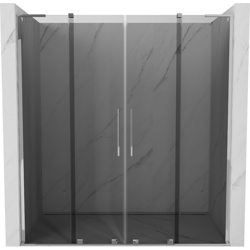 Mexen Velar L Duo portas de duche deslizantes 170 cm, grafite, cromado - 871-170-003-42-01