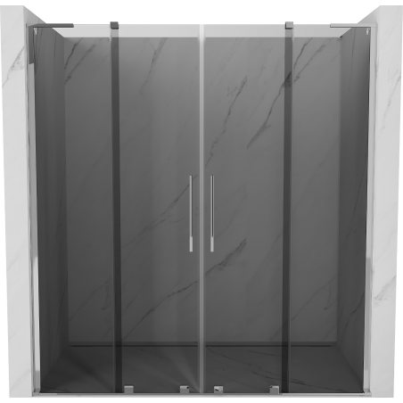 Mexen Velar L Duo sliding shower door 180 cm, graphite, chrome - 871-180-003-42-01