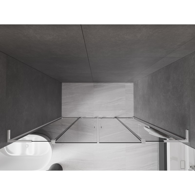 Mexen Velar L Duo drzwi prysznicowe rozsuwane 180 cm, grafit, chrom - 871-180-003-42-01