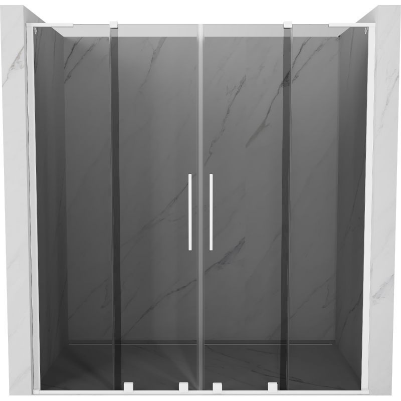 Mexen Velar L Duo puertas de ducha correderas 180 cm, grafito, blanco - 871-180-003-42-20