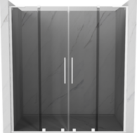 Mexen Velar L Duo Sliding Shower Door 180 cm, Graphite, White - 871-180-003-42-20