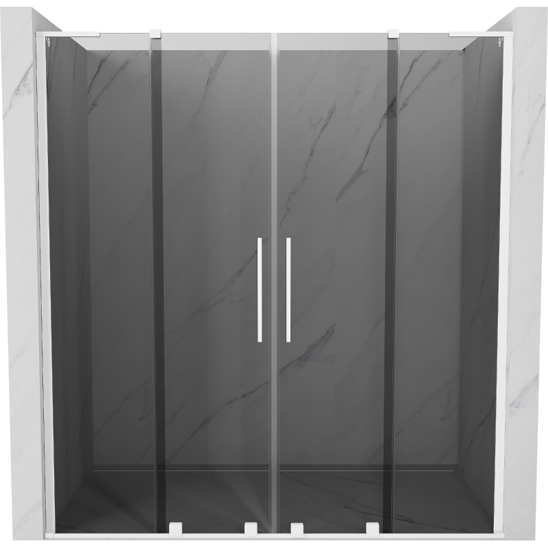 Mexen Velar L Duo portas de duche deslizantes 200 cm, grafite, branco - 871-200-003-42-20
