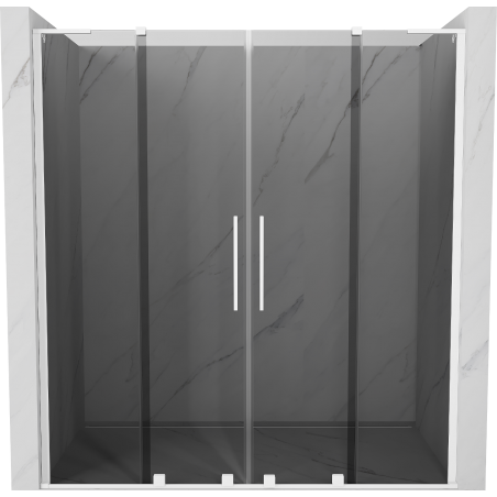 Mexen Velar L Duo puertas de ducha correderas 200 cm, grafito, blanco - 871-200-003-42-20