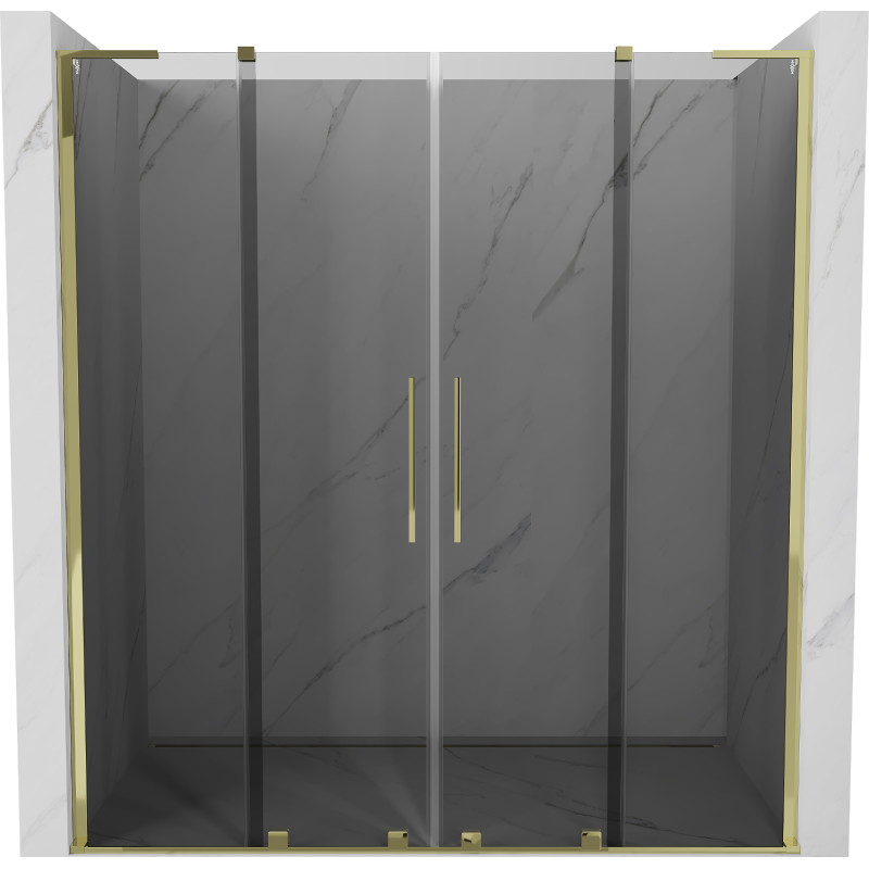 Mexen Velar L Duo lükand dušiuksed 200 cm, grafiit, kuldne - 871-200-003-42-50