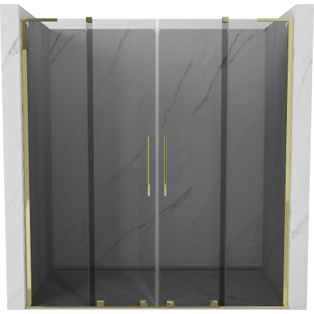 Mexen Velar L Duo 170 cm sliding shower doors, graphite, gold - 871-170-003-42-50
