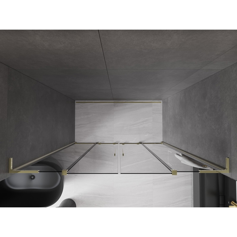 Mexen Velar L Duo lükand dušiuksed 200 cm, grafiit, kuldne - 871-200-003-42-50