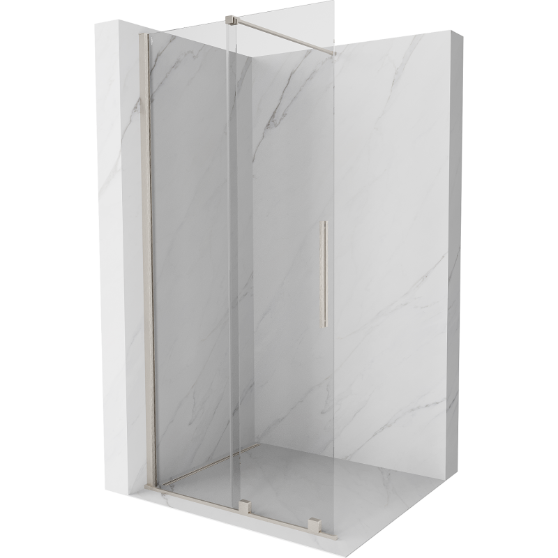 Mexen Velar Walk-in Sliding Shower Wall 70 x 200 cm, Transparent 8 mm, Brushed Nickel - 871-070-000-03-97